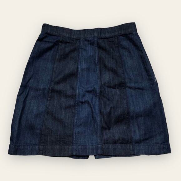 H&M black & blue striped colorblocked denim skirt - Picture 1 of 7